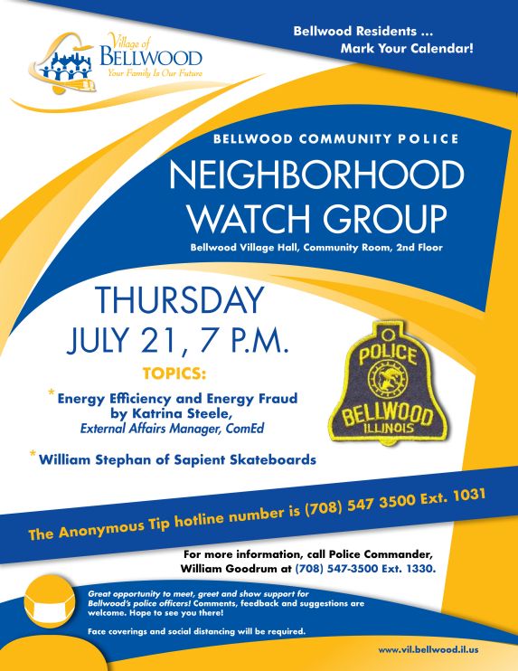 July 21, 2022 Neighborhood Watch Community Meeting